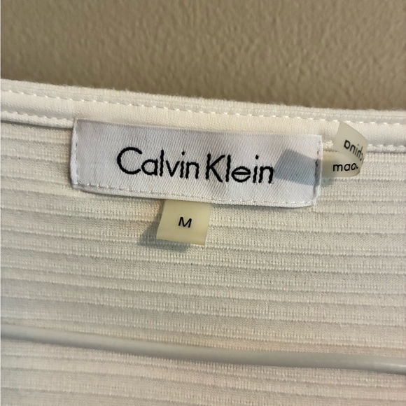 Calvin Klein Ivory Ribbed Knit Top - Picture 3 of 7